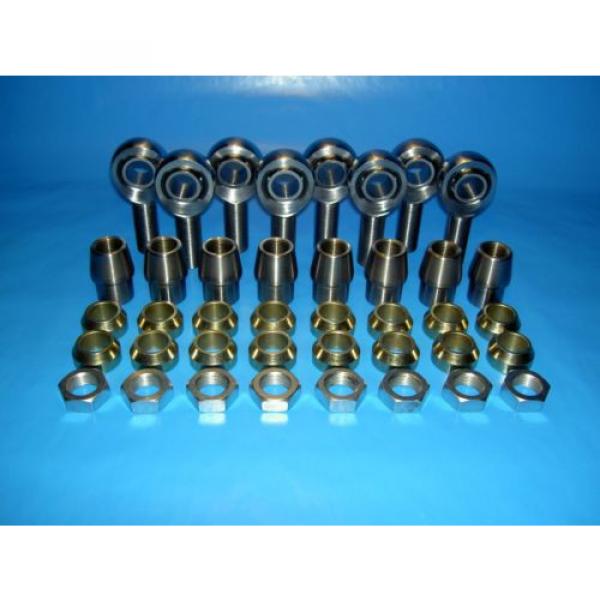 5/8&#034; x 1/2&#034; 4-link Chromoly Rod End Kit w/ Cone Spacers, Heim (Bung 1-1/8 x.083) #1 image