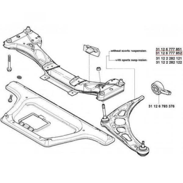 BMW Control Arm Tie Rod Suspension Front  Kit E46 Wishbone End Sway Bar Link Set #2 image