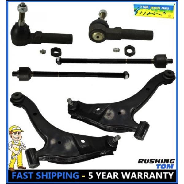 00-05 Dodge Neon 6 Pc Kit Front Lower Control Arms Inner &amp; Outer Tie Rod Ends #1 image