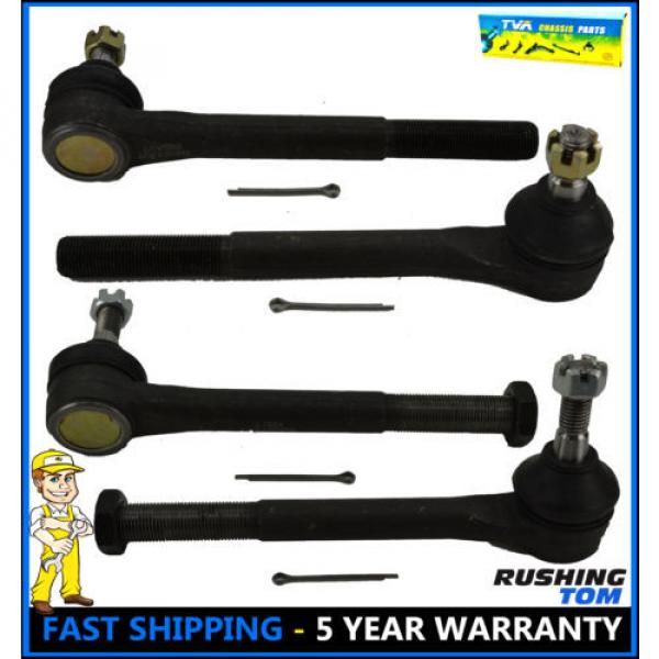 4 Pc Front Outer &amp; Inner Tie Rod End Gmc C1500 k1500 Chevrolet Tahoe Blazer #1 image