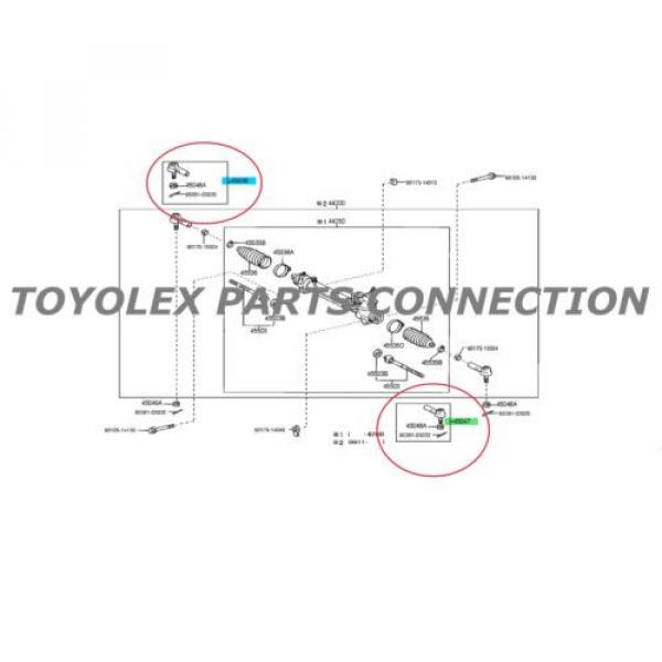 TOYOTA LEXUS OEM GENUINE TOYOTA OUTER TIE ROD ENDS 45046-29255 QTY 2 (RH &amp; LH) #2 image