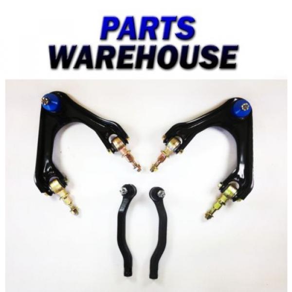 4 Piece Kit 2 Front Upper Control Arms + 2 Outer Tie Rod Ends Lifetime Warranty #1 image