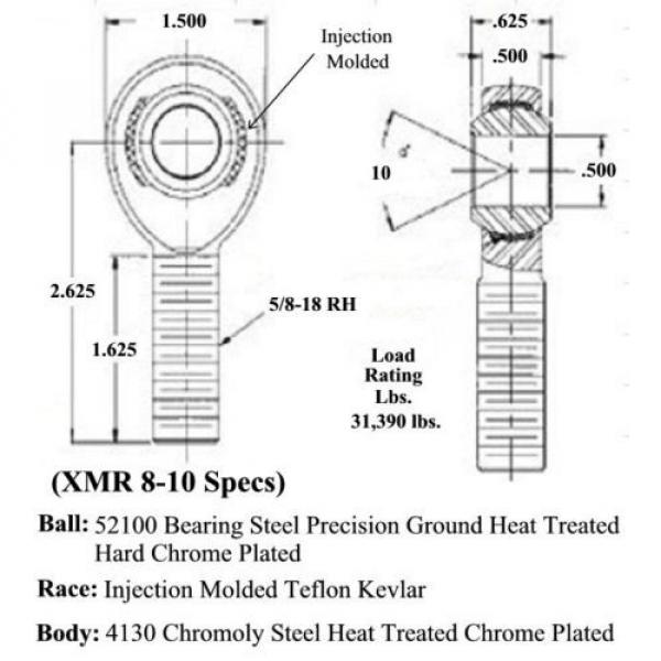 CHROMOLY 4 LINK KIT XM 1/2 x 5/8-18 ROD END KIT HEIM JOINTS HEIMS ENDS #2 image