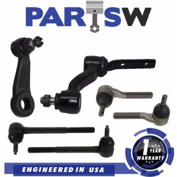 6 Piece Kit Tie Rod Ends Pitman &amp; Idler Arms for Chevy Blazer S10 GMC Jimmy S15 #1 image