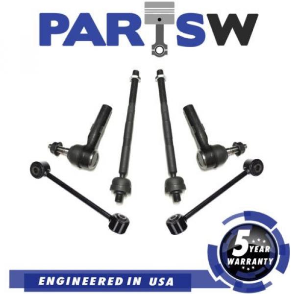 6 Pc New Suspension Kit for Commander Grand Cherokee Inner &amp; Outer Tie Rod Ends #1 image