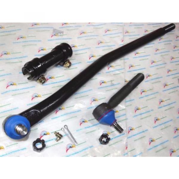 4WD 3PCS Drag Link Tie Rod End &amp; Adjusting Sleeve 99-04 Ford Excursion F250 F350 #1 image