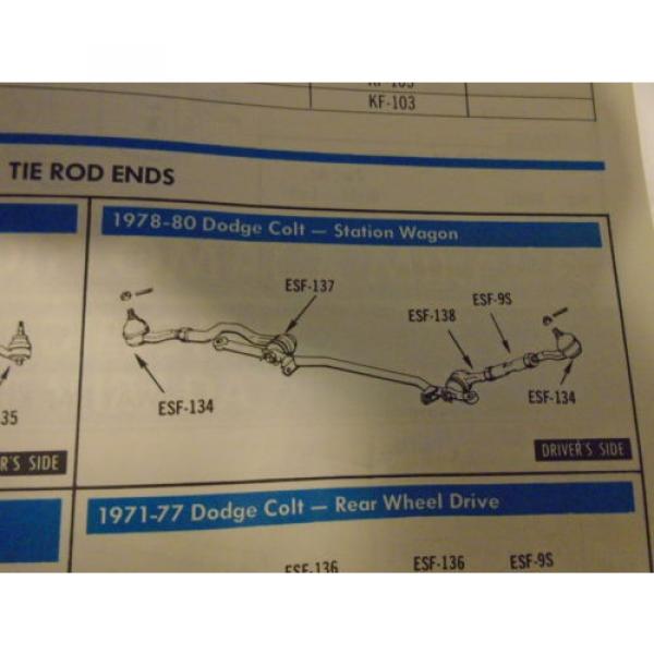 MOOG TIE ROD END RIGHT INNER  ESF137  FITS 1978-1983  CHALLENGER COLT SAPPORO #3 image