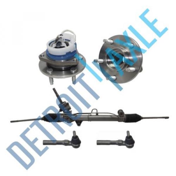 Steering Rack and Pinion AWD + 2 Outer Tie Rod + 2 Wheel Hub Bearing Assembly #1 image