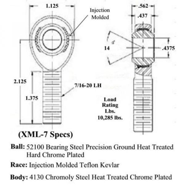 CHROMOLY 4 LINK 7/16 ROD END KIT 7/16 ALUM CONE SPACERS BUNGS.065 HEIM JOINT #3 image