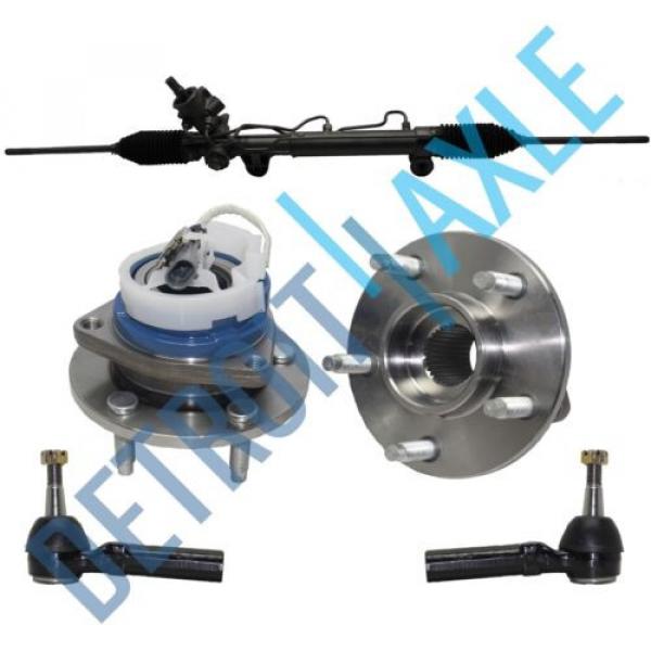 Complete Rack and Pinion + 2 NEW Outer Tie Rod + 2 Wheel Hub Bearing Assembly #1 image