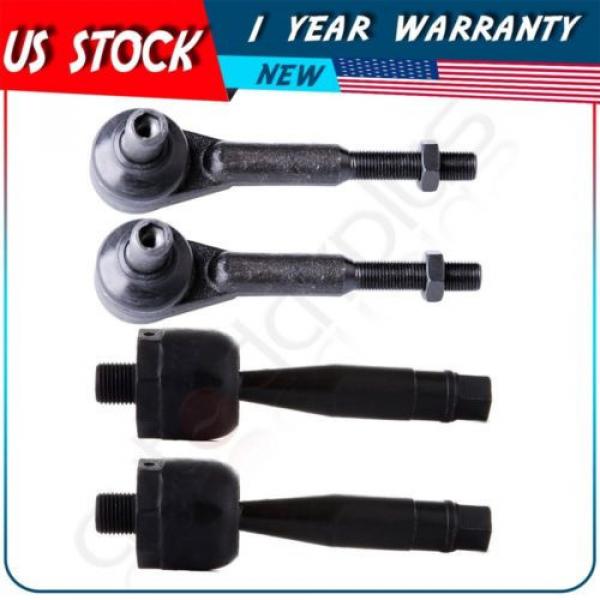 Suspension 2 Front Inner and 2 Front Outer Tie Rod Ends For 1996-2004 Audi A4 #1 image