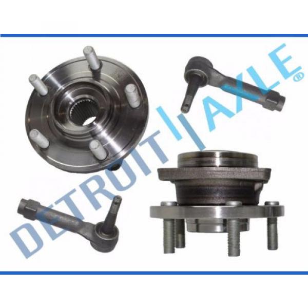 NEW 4pc Front Wheel Hub and Bearing ABS + Outer Tie Rod Set for Chrysler &amp; Dodge #1 image