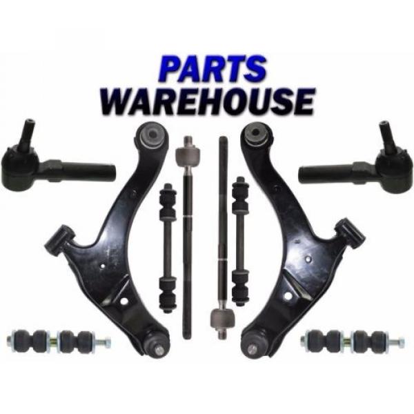 10 Pcs Kit Front Lower Control Arm w/Ball Joint Inner/Outer Tie Rod Sway Bars #1 image