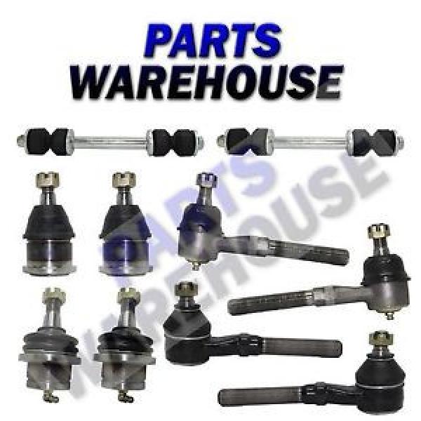 10 Piece Kit Upper Lower Ball Joints Inner Outer Tie Rod Ends Sway Bar Links #1 image