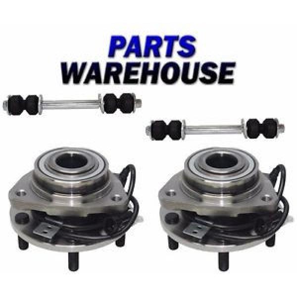 4 Pc Kit Front Wheel Hub &amp; Bearing Assembly &amp; Sway Bar Link 4WD ABS #1 image