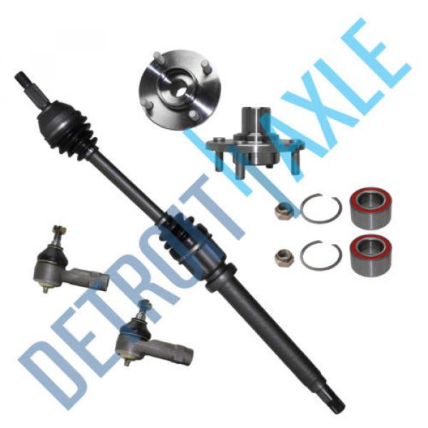 Front Passenger CV Axle Shaft + 2 Tie Rod End + 2 Wheel Hub and Bearing Assembly #1 image