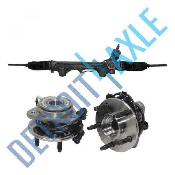 3 pc Set: Steering Rack and Pinion + 2 Wheel Hub Bearing Assembly; 4WD #1 image