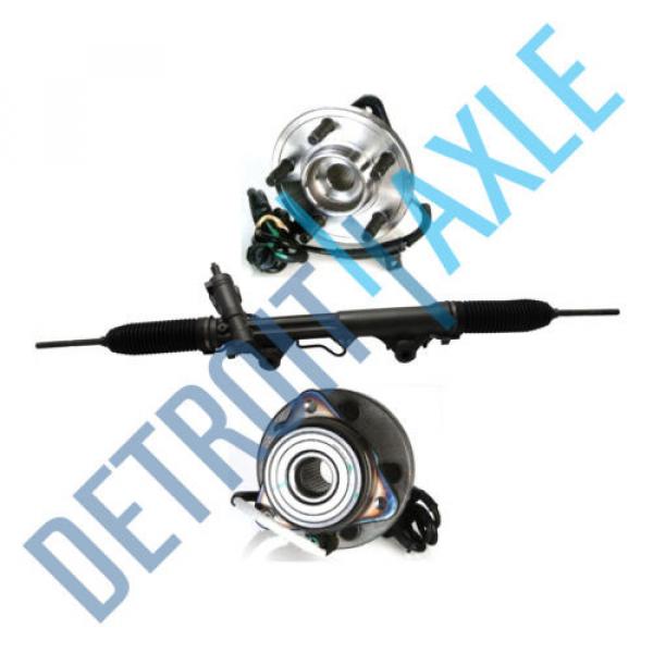 3 pc Set: Steering Rack and Pinion + 2 Wheel Hub Bearing Assembly; 4x4 w/ ABS #1 image