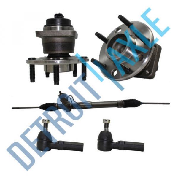 Steering Rack and Pinion + 2 Outer Tie Rod + 2 Front Wheel Hub Bearing Assembly #1 image