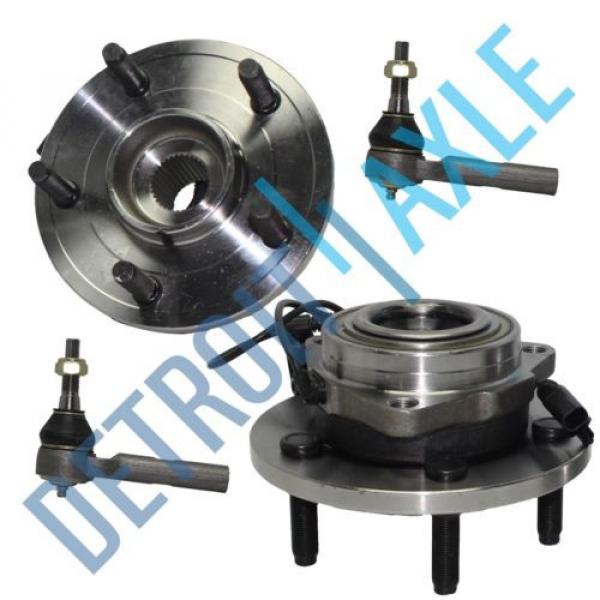 4 pc Set - 2 Complete Wheel Hub and Bearing Assembly + 2 Outer Tie Rod; w/ ABS #1 image