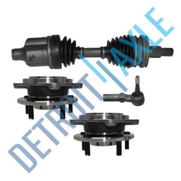 Front Driver CV Axle Shaft w/ ABS + Tie Rod + 2 Wheel Hub and Bearing Assembly #1 image