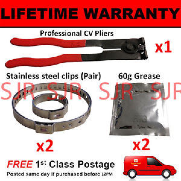 CV BOOT CLAMPS PAIR INNER &amp; OUTER x2 CV GREASE x2 EAR PLIERS x1 KIT 4.2 #1 image