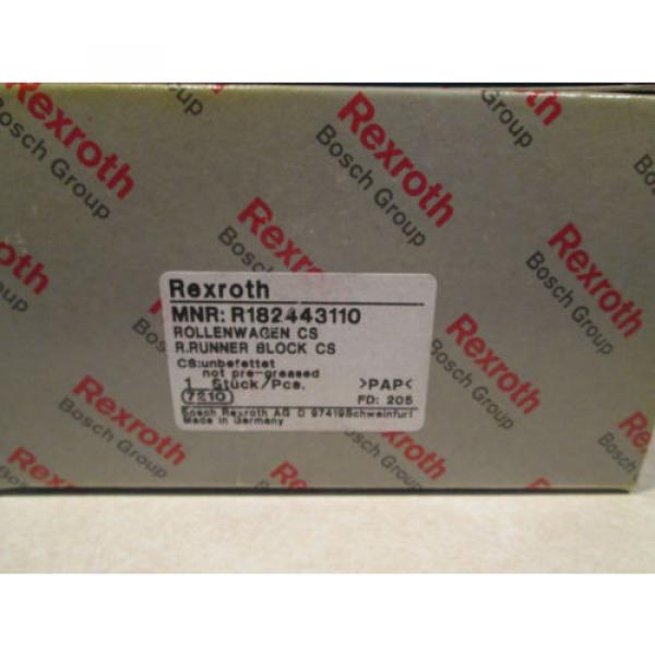 REXROTH LINEAR SLIDE BEARING R182443110 ROLLENWAGEN R.RUNNER BLOCK CS #1 image