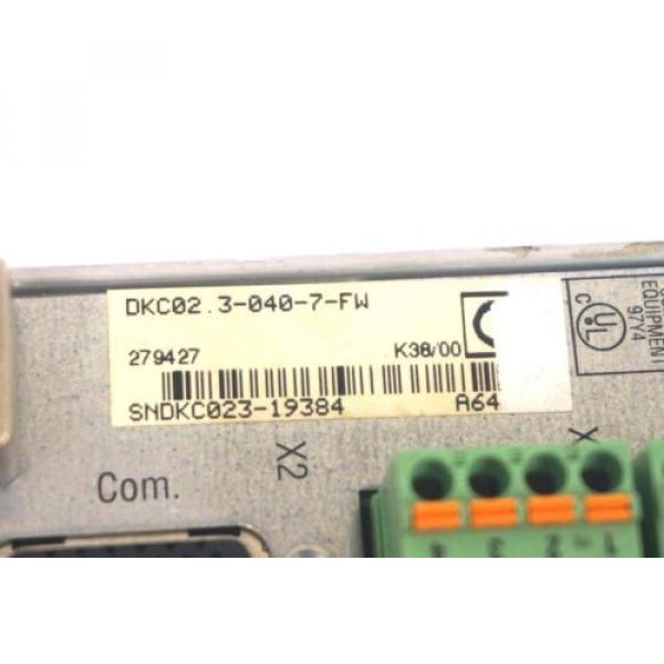 REXROTH INDRAMAT DKC02.3-040-7-FW SERVO DRIVE DKC0230407FW #3 image